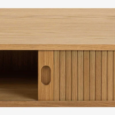 The Range Copenhagen Coffee Table, Natural Oak, Tambour Doors - Natural