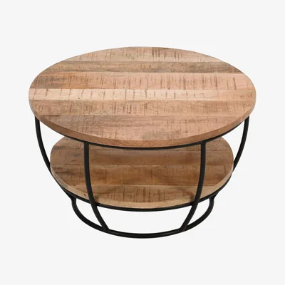 The Range Merlin Mango Wooden  Metal Coffee Table With Shelf - Brown