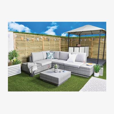 The Range Florida 5 Piece Outdoor Corner Sofa Set for Garden Patio & Decking - Cushioned 4 Seater with Coffee Table & Side Table
