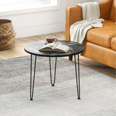 The Range Faux Marble Coffee Table - Black