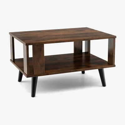 The Range Costway 2-Tier Industrial Center Coffee Table-Coffee - Brown