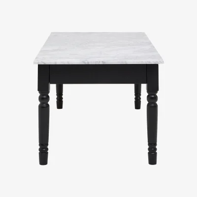 The Range Henley White Marble and Black Frame Coffee Table - Black