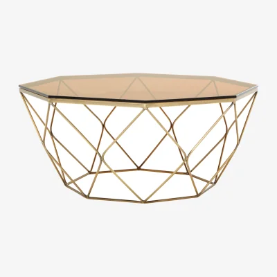 The Range Allure Brushed Bronze Tapered Coffee Table - Brown