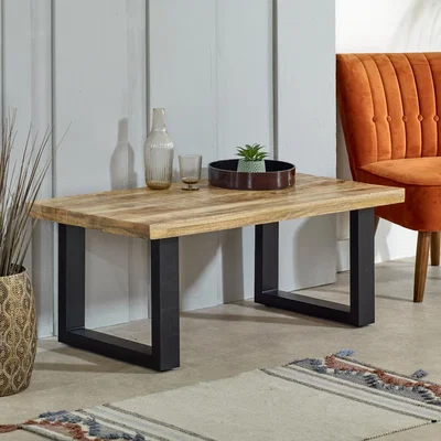 The Range Surrey Solid Wood and Metal Coffee Table - Brown