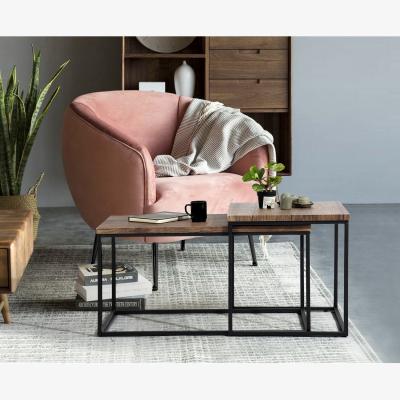 The Range Adomo Set of 2 Nesting Coffee Tables  - Wood / Wood
