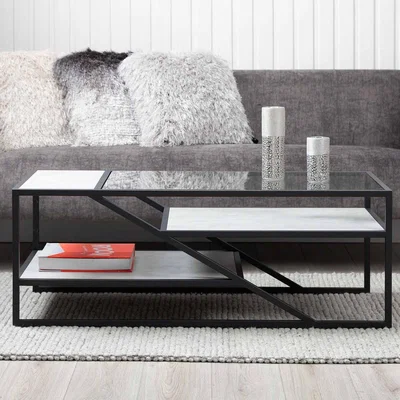 The Range Metal 3 Tier Coffee Table for Living Room - Grey