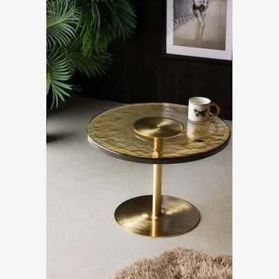 Rockett St George Amber Glass Coffee Table