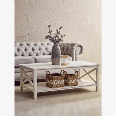 The Range Heritage White Rectangular Coffee Table - White