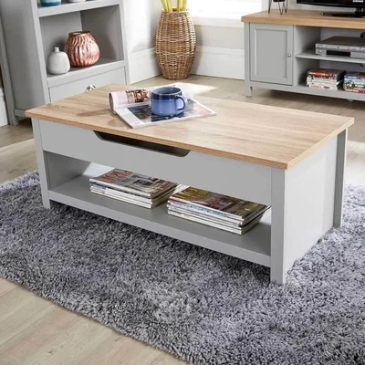 The Range Avon 1 Drawer Lift-Up Coffee Table Storage Unit - Grey