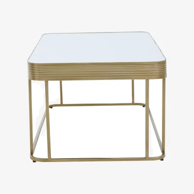 The Range Ella Gold Coffee Table with Mirror Top - Brown