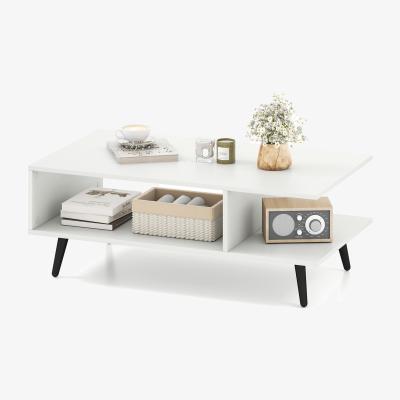 The Range 2-Tier Accent Table Modern Coffee Table - White