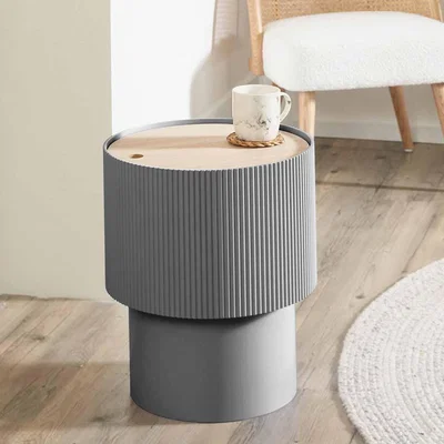 The Range Round Storage Coffee Table - Light Grey