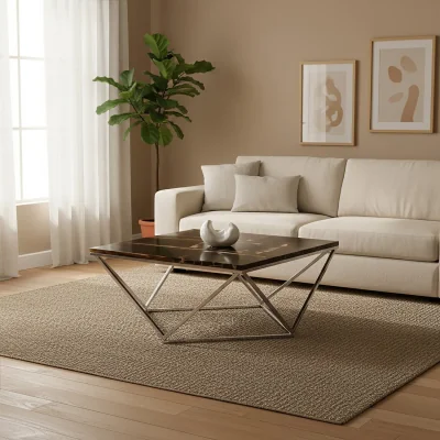 The Range Relic Dark Petrified Wood Top Coffee Table - Brown
