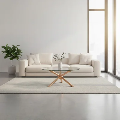 The Range Novo Round Rose Gold Coffee Table - Gold