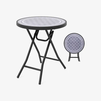 The Range Grey Foldable Patio Glass Coffee Table - Grey
