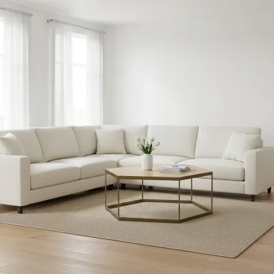 The Range Grenoble Hexagonal Oak Veneer Coffee Table - Brown