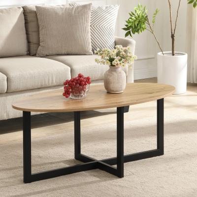 The Range Aura Oval Coffee Table - Light Brown