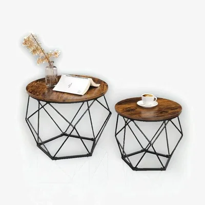 The Range Set of 2 Coffee Tables  - Brown