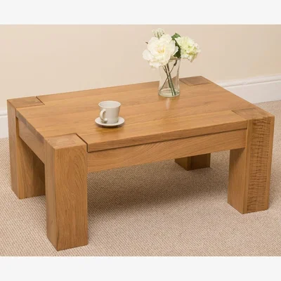 The Range Kuba Chunky Oak Coffee Table for Living Room - Oak / 38kg