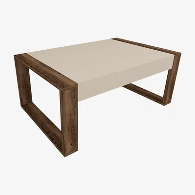 The Range Robert Coffee Table - Light Walnut - Beige / Melamine Metal PVC Particle Board Plastic