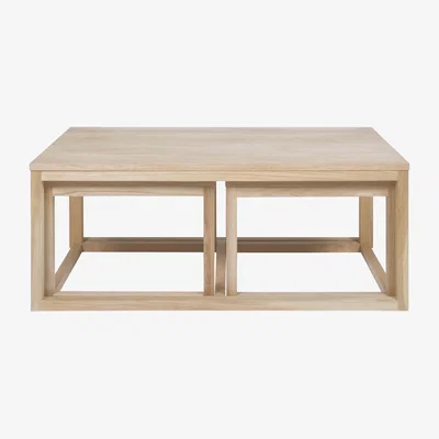 The Range Cornus Coffee Table in Oak Set of 3 - Oak
