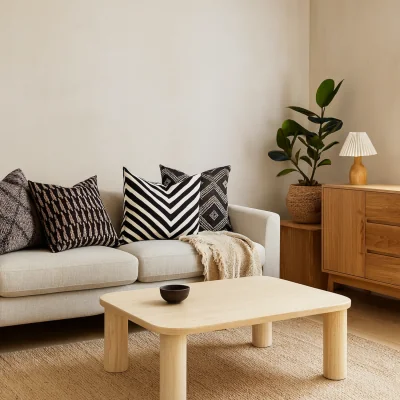 The Range Frankfurt Rectangular Travertine Look Coffee Table Matt Natural - Natural