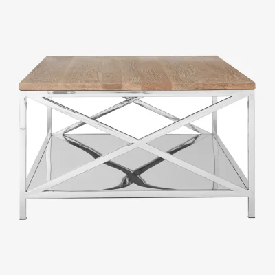 The Range Chiswick Oak Wood Coffee Table - Silver