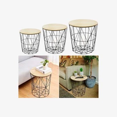 The Range Set Of 3 Geometric Round Coffee Table - Black