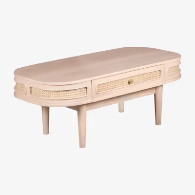 The Range Lizar Cane Solid Mango Wooden Coffee Table - Natural