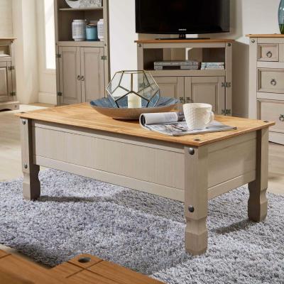 The Range Corona Rustic Coffee Table Storage Unit - Grey