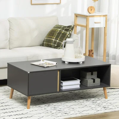 The Range Coffee Table for Living Room Centre Table with Compartments Cabinets - Grey