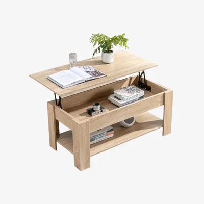 The Range Lift Up Wooden Coffee Table with Hidden Storage - Oak