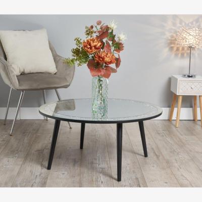 The Range Circular Crystal Effect Coffee Table - Silver / Black