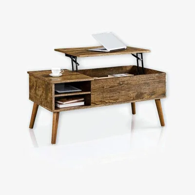 The Range Industrial Coffee Table with Hidden Storage  - Brown