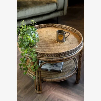 Rockett St George Dark Brown Rattan Coffee Table