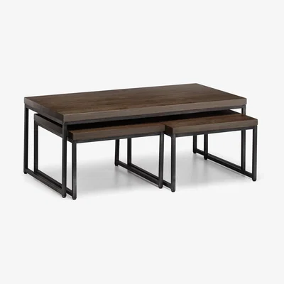 The Range Brooklyn Nesting Coffee Tables - Dark Oak