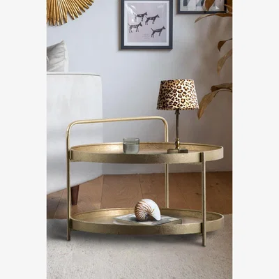 Rockett St George Industrial Style Two-Tier Coffee Table Gold