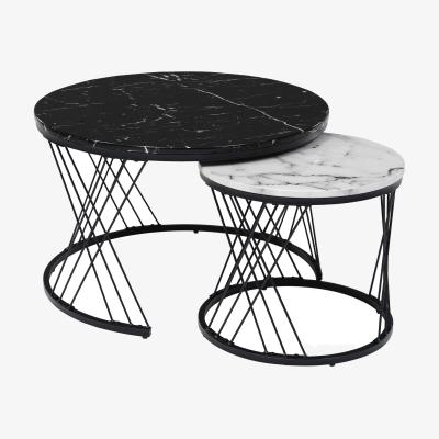 The Range 2er-Set Modern Coffee Table - White and Black