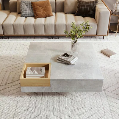 The Range Coffee Table with Removable Storage Box for Living Room - Grey