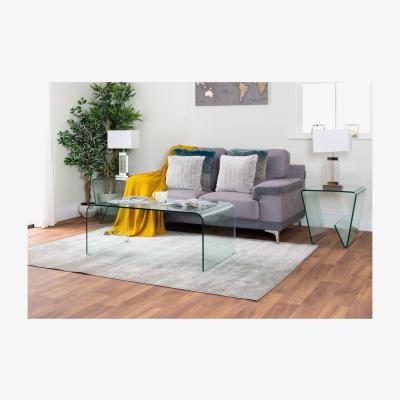 The Range Turin Modern Clear Glass Curved Coffee Table - Clear