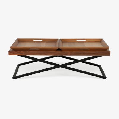 The Range Towly Set of Coffee Table and 2 Wooden Trays - Walnut