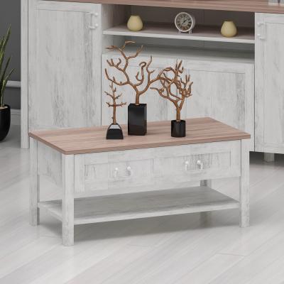 The Range Sento Coffee Table White Reclaimed Wood Look - White and Oak