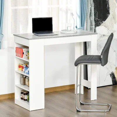 The Range Coffee Table with 4-Tier Shelf - Grey