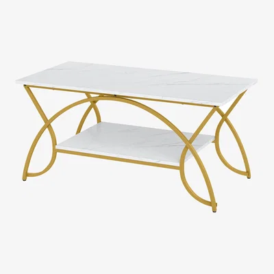 The Range 2 Tier Faux Marble Coffee Table