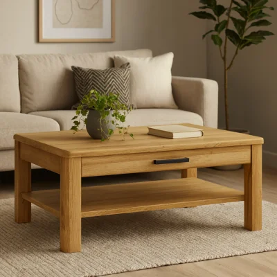 The Range Larkwood Coffee Table 1 Drawer Matt Grandson Wood - Natural
