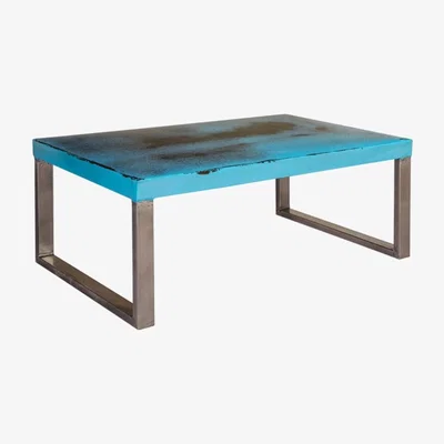 The Range Industrial Design with Distressed Finish Coffee Table Blue - Wood