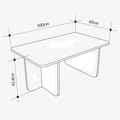 The Range Modern Coffee Table with Rounded Corners, Thick Slab Legs - Sandstone,Oak