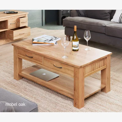 The Range Mobel Oak Four Drawer Coffee Table - Light Oak