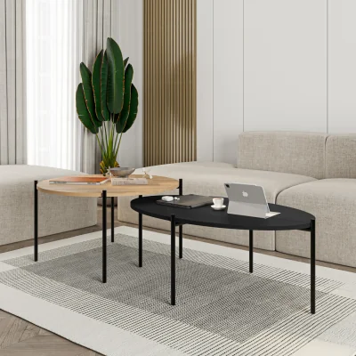 The Range Odelia Coffee Table - Oak, Silky Black