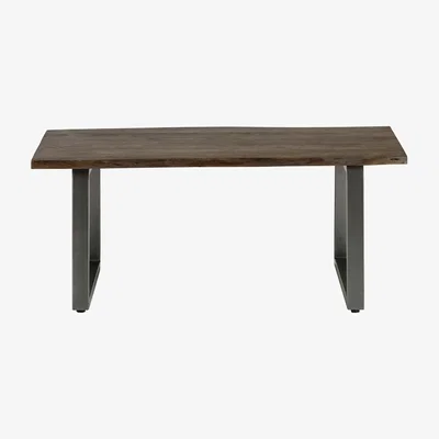 The Range Grey Essential Live Edge Wood  Metal Coffee Table - Brown